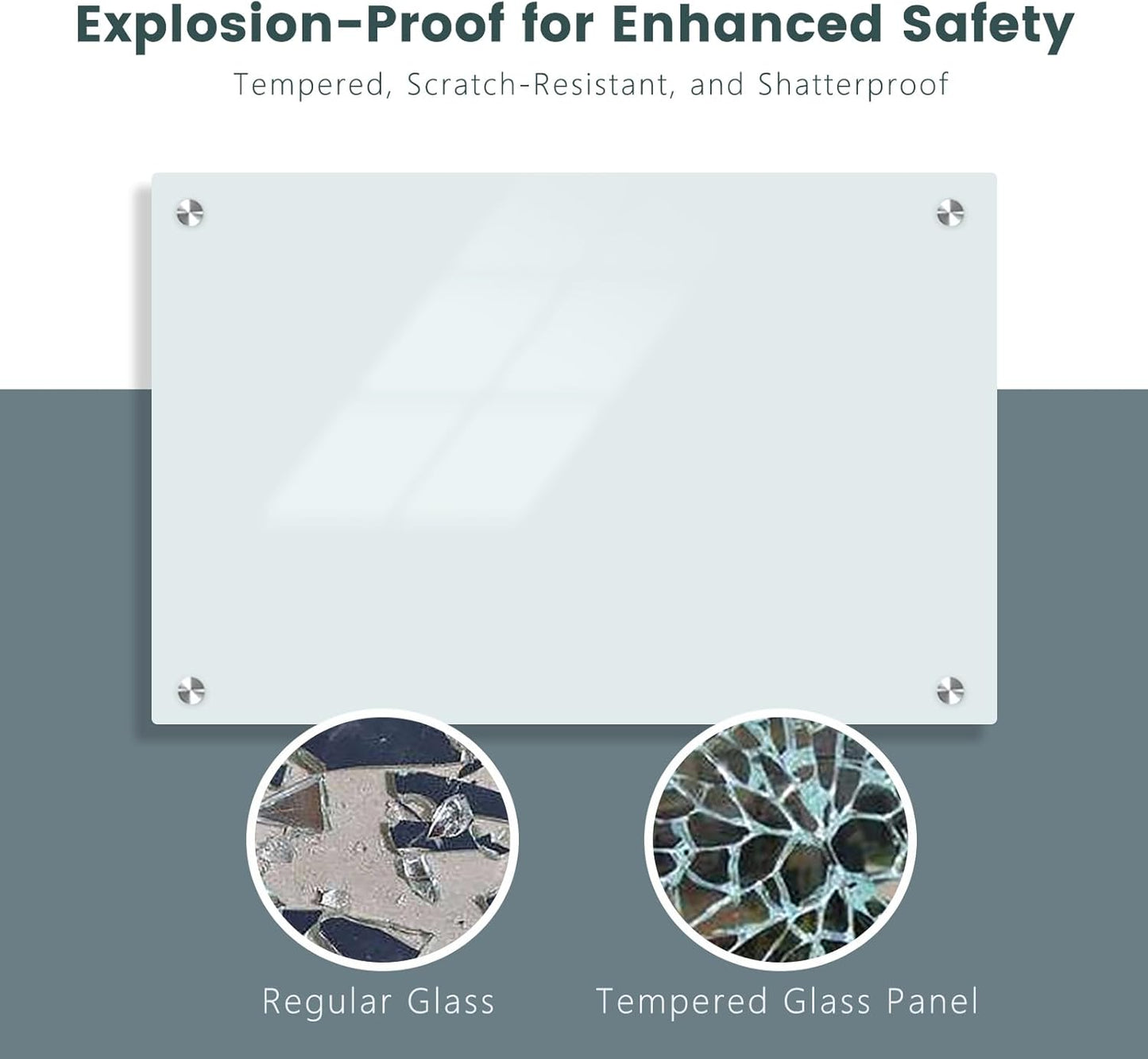 Magnetic Glass Dry Erase Board Frameless Wall Mounted White Board 40 * 72 WritingBoard Large Glass Board for Office School Home Accessory Tray, 3 Dry Erase Marker,4 Magnets and 1 Magnetic Eraser