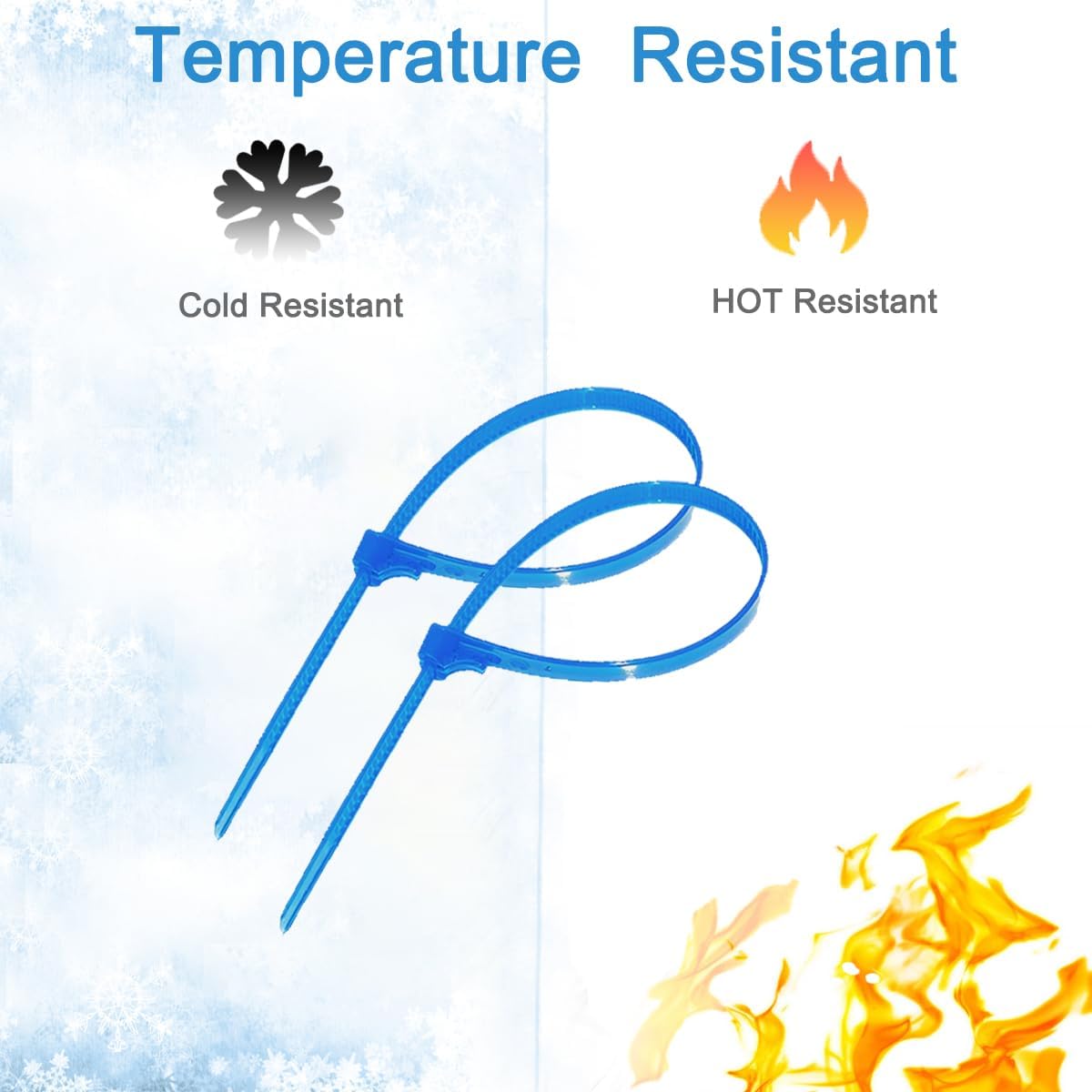 50 PCS 8 Inch Self-Locking Reusable Cable Ties Blue – Adjustable Nylon Zip Ties, 55 LBS Strength for Home, Office, Wires & Cord Organization (Indoor/Outdoor)