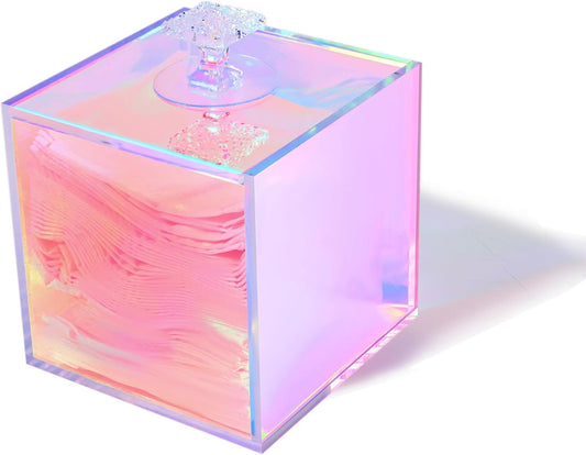 Acrylic Box with Lid Clear Storage Coffee Pod Holder Prism Box Durable Clear Square Cube with Hinged Lid for House and Office Use