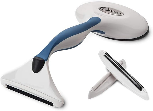 GLEENER Battery-Free 4-in-1 Fabric Shaver & Lint Brush | Ultimate Fuzz Remover | Adjustable Depiller Lint Remover for Clothing & Furniture (Slate Blue)