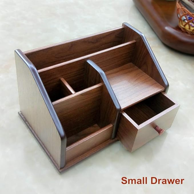N Desk organizer wood with small drawer Office and Home organization like remote control holder pencil holder HeBen1029