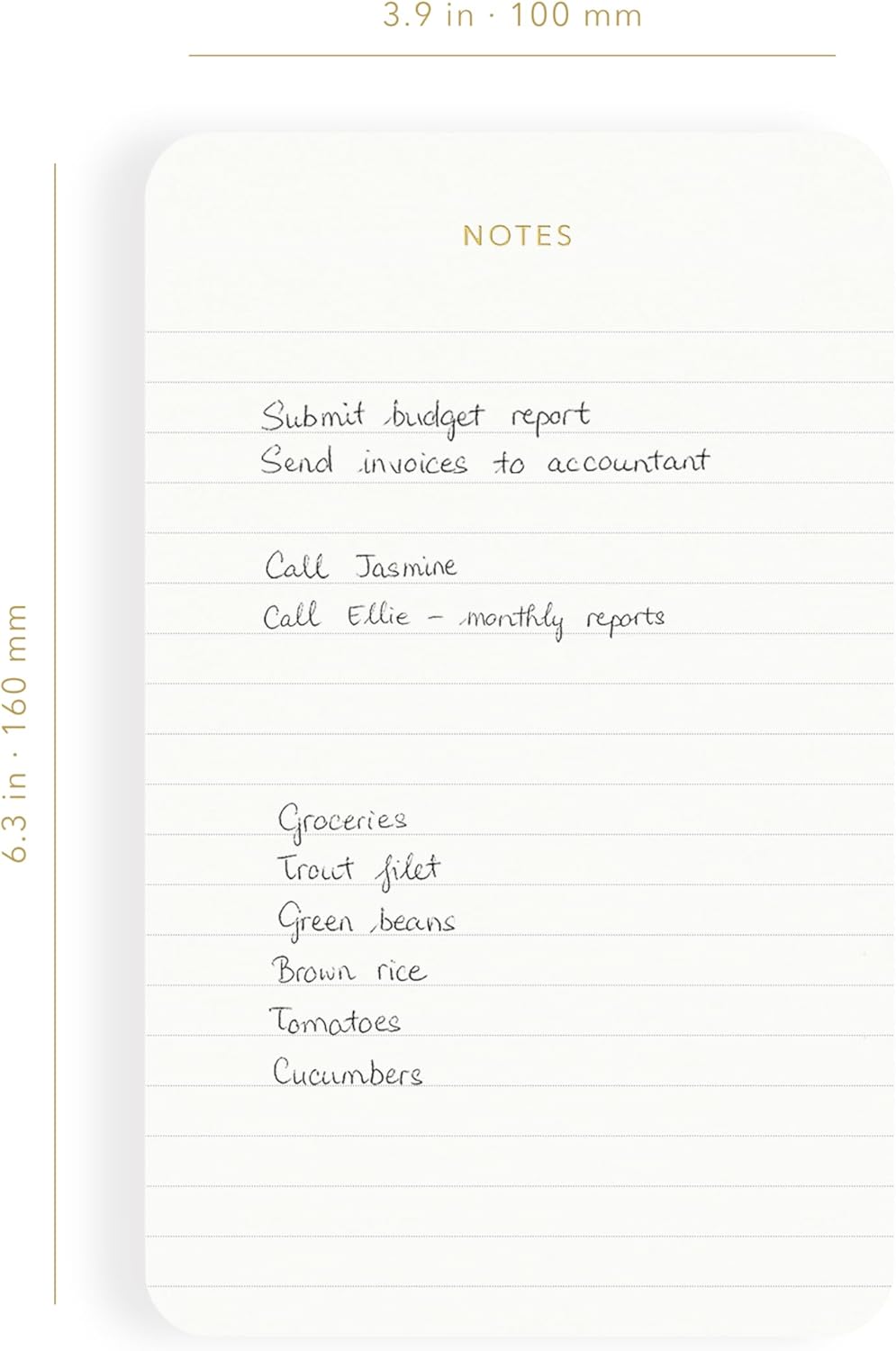 Elegant Desk Notepads for Professionals, Executive's Memo Pads, Minimalist, Gold Foiled, Lined, 5 Pack, 375 Sheets Total (75 Each), 6.3" x 3.9”, 80 GSM, Eco-friendly, FSC™ Certified