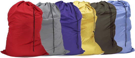 Extra Large Laundry Bag 6 Pack, Varied Colors, Travel Laundry Bags with Drawstring Closure, 30"x40", for college, dorm and apartment dwellers (6PCS)