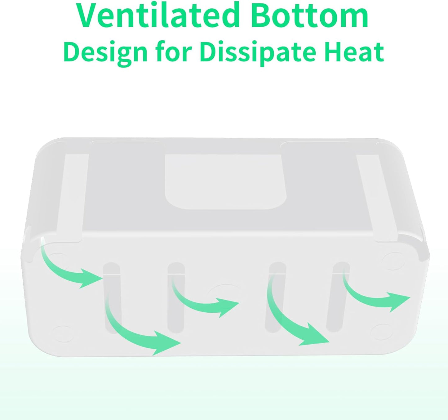 Cord Organizer Box, Cable Hider for Power Strips, Surge Protector, Extension Cord and Wire Management, Cable Management Box (2PCS/Large and Medium Size/White)