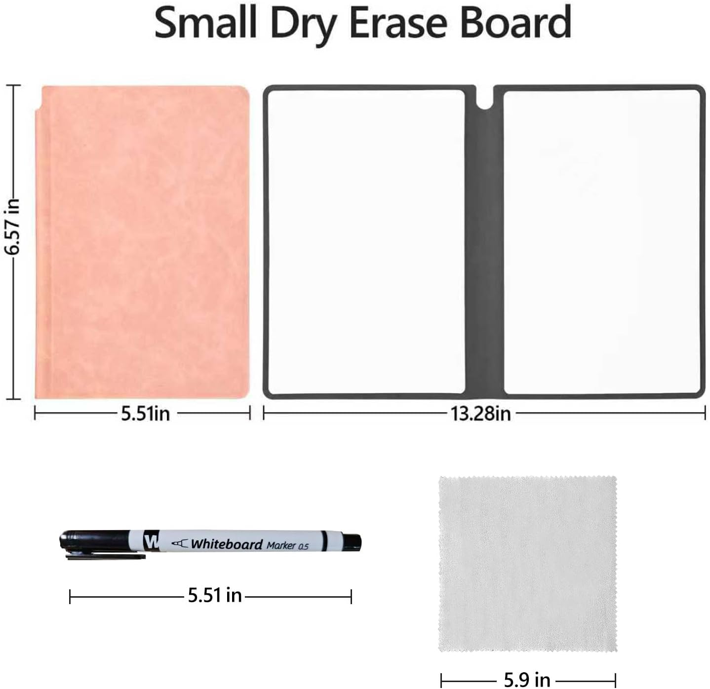 Portable Dry Erase Board,Portable White Board,Small Dry Erase Board,Foldable,Erasable,Repeatable,9.5 * 6.6 inches,for Office,Home,School,Study,Meeting(Pink)