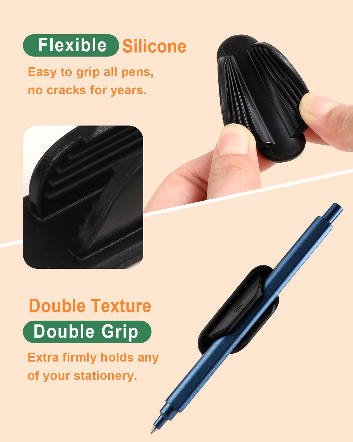 Adhesive Pencil Holders for Desk Set of 20 - Silicone Pen Holder with Upgraded Acrylic Adhesive Pads - Flexible Desk Pencil Holder for Class Office Essentials Accessories, Teacher Supplies