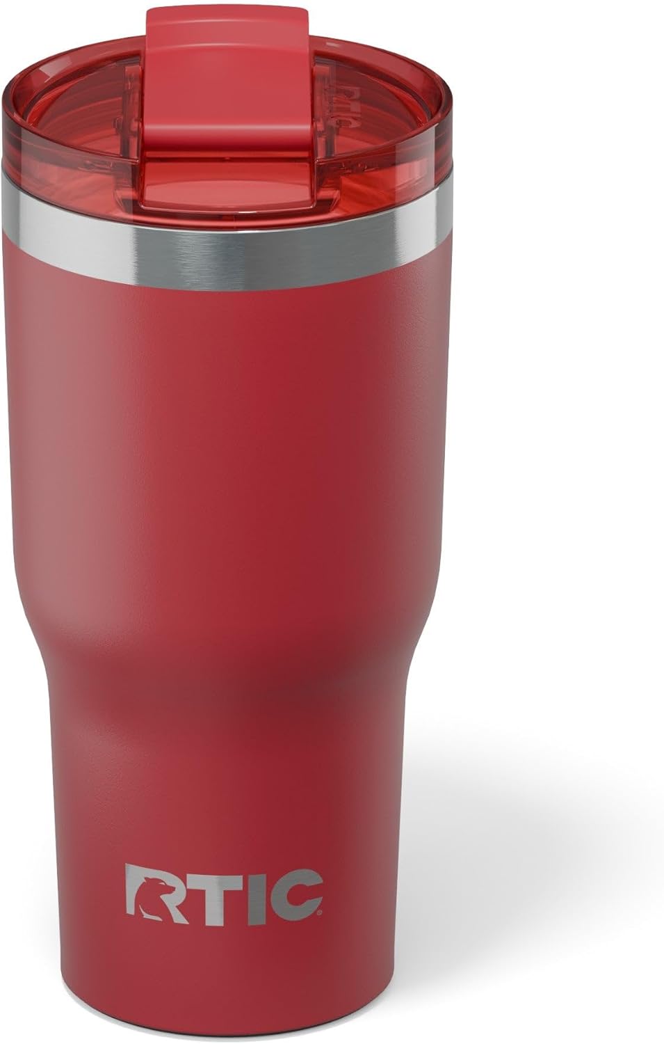RTIC 20oz Essential Tumbler with Lid, Ceramic Lined, Insulated, Stainless Steel, Metal, Double Wall Vacuum-Insulation, Travel Cup for Iced Coffee, Tea, Hot and Cold Drink, Flag Red