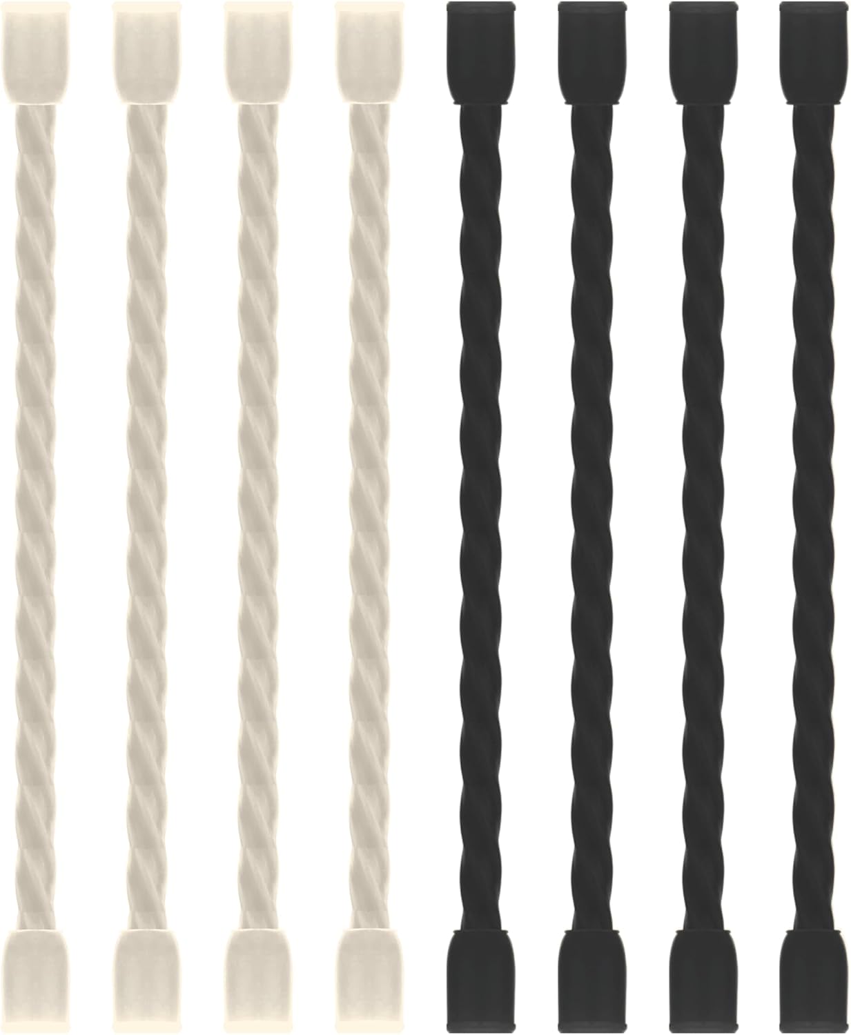 8PCS Silicone Cable Ties 4 Inch Reusable Twist Ties Steel-Core Cable Tie Straps Organizer All Purpose Bendable Cord Tie for Indoor Outdoor Bundling Holding Securing and Wrapping (Black White)