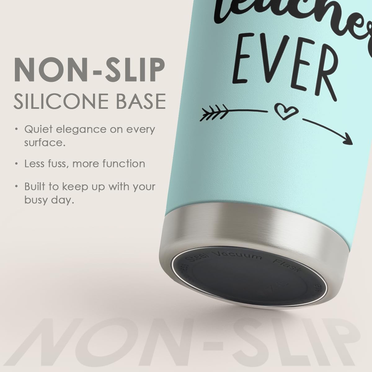 SANDJEST Teacher Tumbler - Best Teacher Ever Travel Coffee Mug Appreciation Gift for Teachers - 20oz Stainless Steel Tumblers Awesome Gifts for Birthday, Christmas, Graduation Day, Back To School