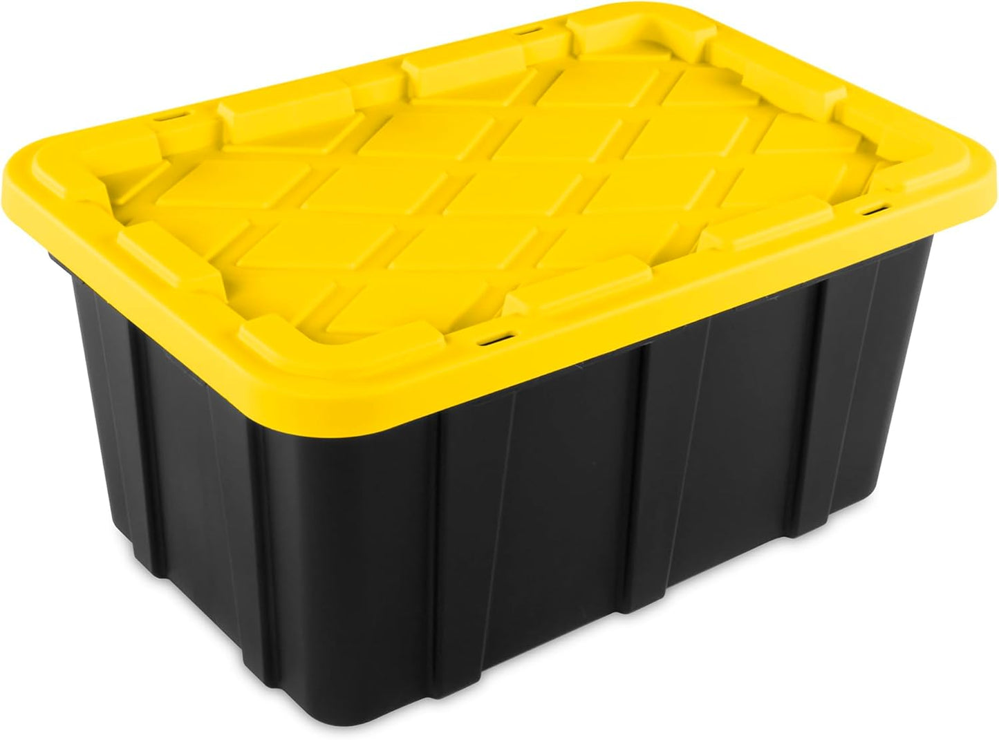 Sterilite 24-Pack Stackable Storage Bins, Heavy Duty Totes w/Lids, 17 Gallon, Black/Yellow