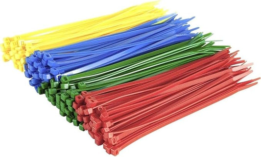 GTSE 8 Inch Colored Zip Ties, 200 Pack, 50lb Strength, UV Resistant Strong Nylon Cable Ties, Self-Locking 8" Tie Wraps