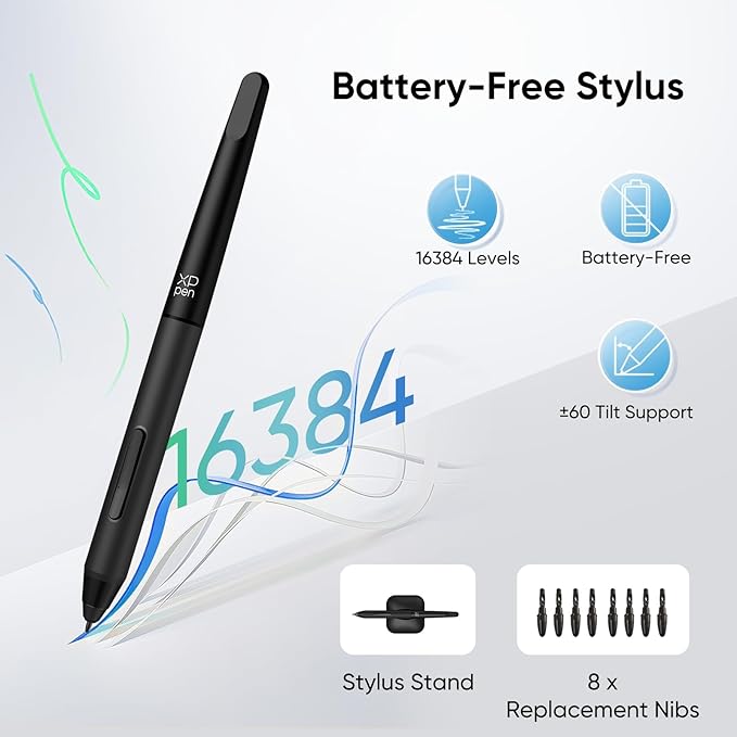 XPPen Deco 01 V3 Drawing Tablet 10x6.25 Graphics Tablet Digital Drawing Tablet for Chromebook with 16384 Levels Pressure Battery-Free Stylus and 8 Shortcut Keys (Green)