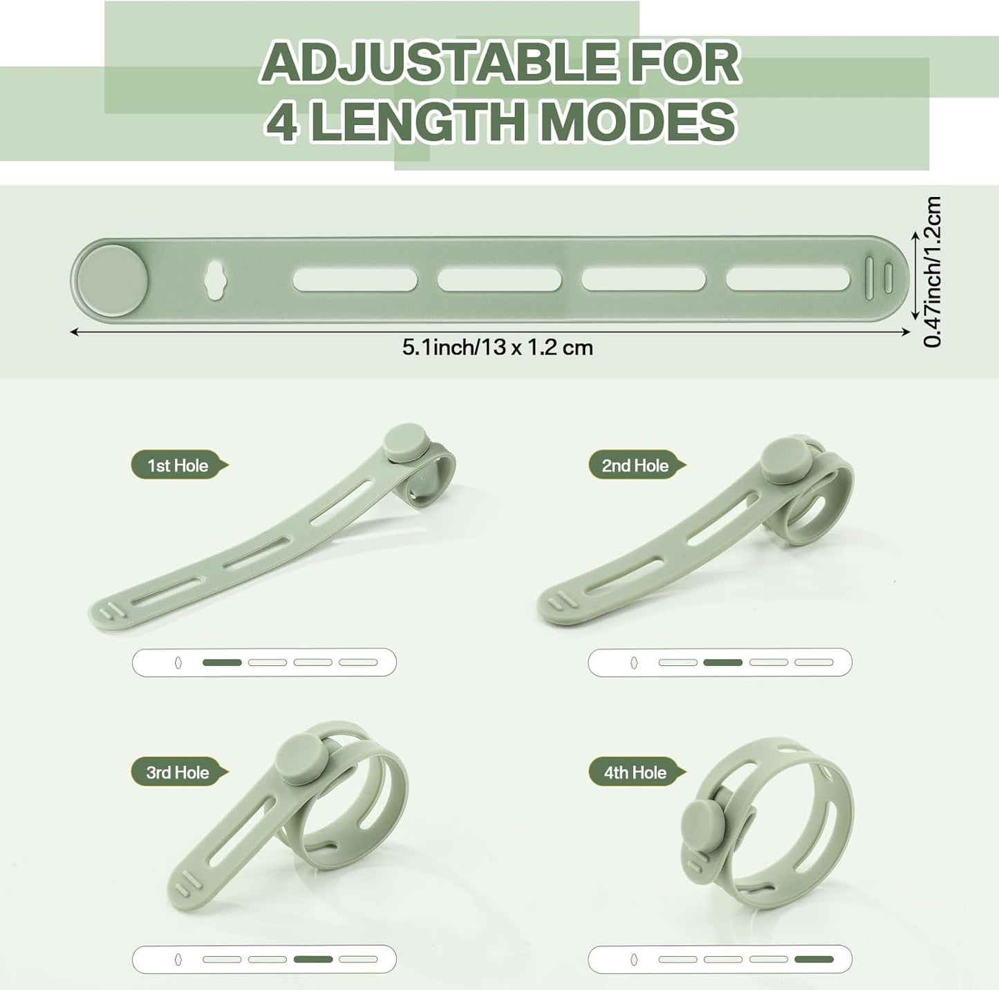 42 Pcs Silicone Cable Ties Reusable Cord Straps Multipurpose Elastic Cable Organizer for Bundling Fastening Earphone Phone Charger Home Office School(Multicolor,5.12 Inch)