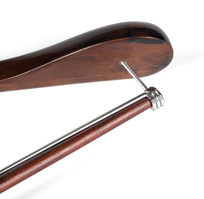 Luxury Wide Shoulder Wooden Hangers 30 Pack, with Locking Bar, Smooth Retro Finish Wood Suit Hanger Coat Hanger for Closet, Holds Upto 20lbs, 360° Swivel Hook, for Jacket, Dress Heavy Clothes Hangers