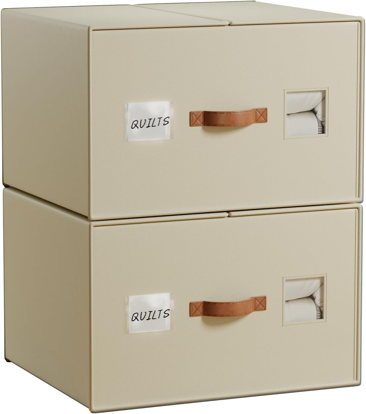 2 Pack Large Blankets Storage Bags, king&queen size comforter Organizers with Reinforced Walls ，Foldable 21"x18"x11" Space-Saving Design for Bedding Storage & sheet storage