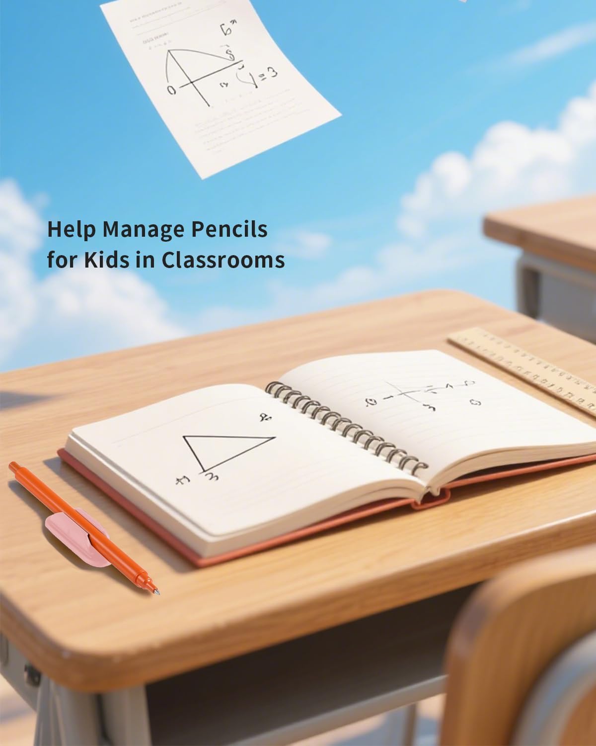 Adhesive Pencil Holders for Desk Set of 10 - Silicone Pen Holder with 15 PCS Adhesive Pads - Flexible Pencil Holder for Office Essentials Accessories and Teacher Supplies, Pink