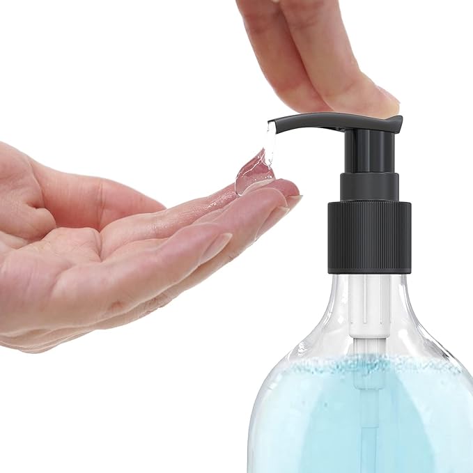 17 Ounce Clear Plastic Pump Bottle Dispenser, Refillable Empty Bottle Container with Pump for Essential Oil Soap Lotion Shampoo, 2 Pcs
