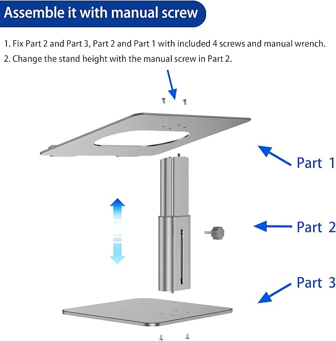BESIGN LSX6N Laptop Stand, Ergonomic Adjustable Notebook Stand, Riser Holder Computer Stand Compatible with Air, Pro, Dell, HP, Lenovo More 10-15.6" Laptops, Gray