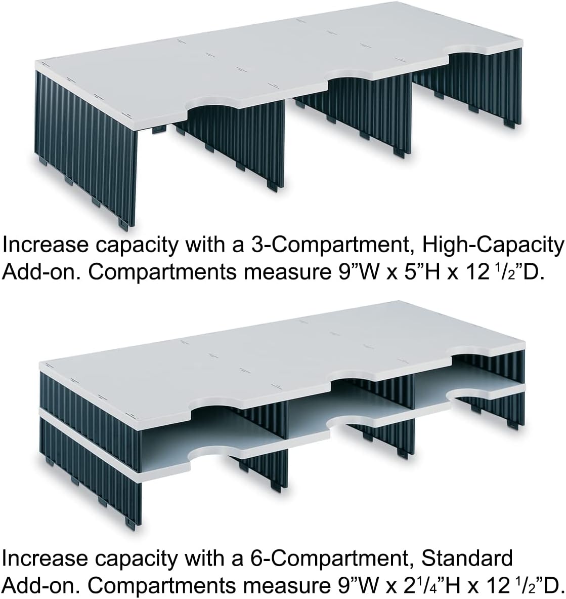 Ultimate Office Tierdrop Desktop Organizer. 6-Compartment High Capacity Mail, Classroom and Literature Sorter, Features Extra High Slots for Bulky Packages & Supplies. Add-On Tiers for Easy Expansion