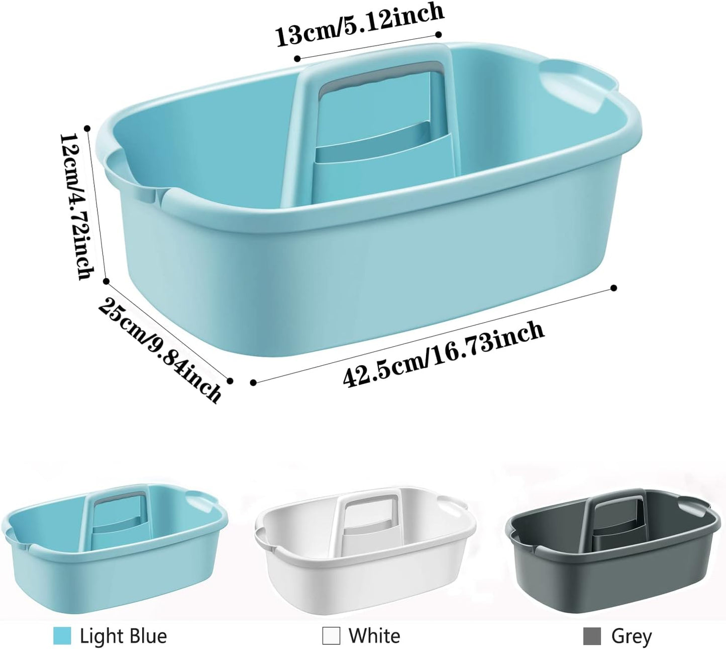 Haundry Large Cleaning Supplies Caddy with Handle, Plastic Storage Bucket Organizer for Cleaning Products, Shower Caddy Basket for Car, Dorm, Bathroom, Garden, Kitchen - Blue
