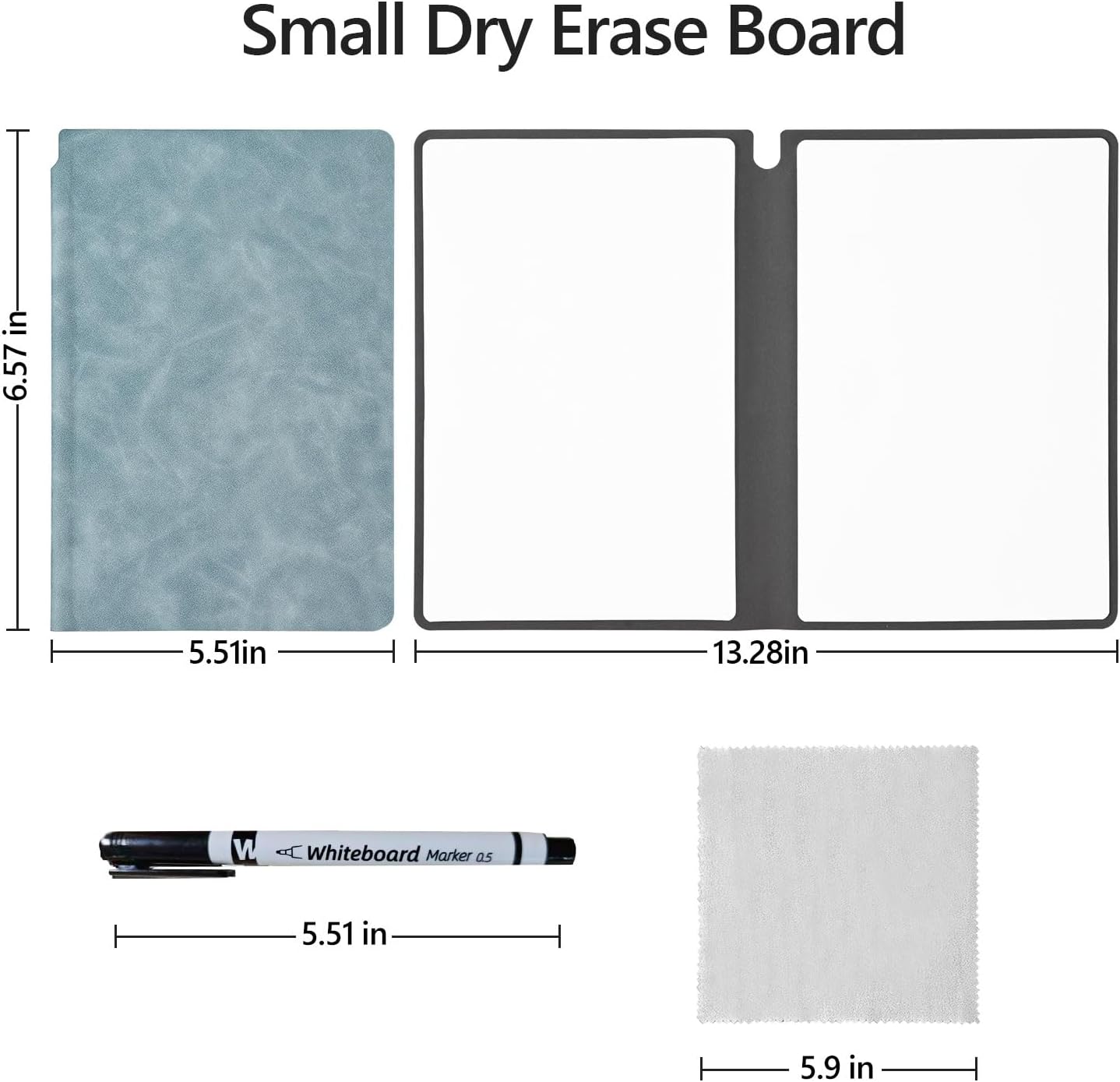 Portable Dry Erase Board,Portable White Board,Small Dry Erase Board,Foldable,Erasable,Repeatable,9.5 * 6.6 inches,for Office,Home,School,Study,Meeting(Cyan)