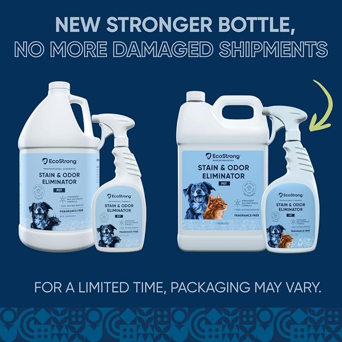 Eco Strong Pet Stain and Odor Remover - Cat Urine Enzyme Cleaner, Urine Destroyer for Dogs, Pet Urine Enzyme Cleaner [All New Fragrance Free] - 160oz Bundle