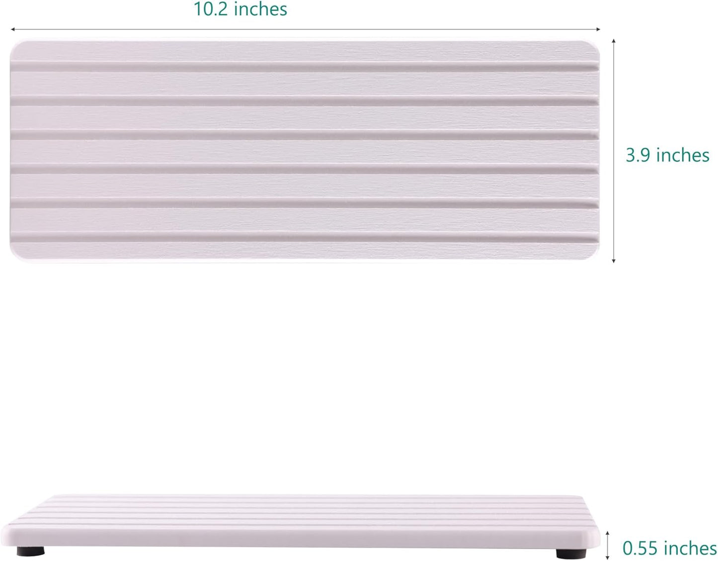 2 PCS Water Absorbent Diatomite Coasters (10.2" x 4"), Grooved Design, Water Absorbing Stone Used for Hand Soaps & Plants & toiletries in The Modern Home