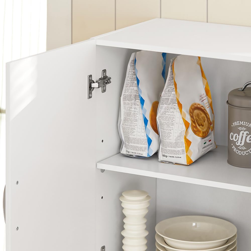 SoBuy Kitchen Wall Cabinet for Laundry Room, Medicine Cabinet for Bathroom, Wall Storage Cabinet for Garage, Linen Tower Bath Cabinet, Cabinet with Shelf, White FRG231-W