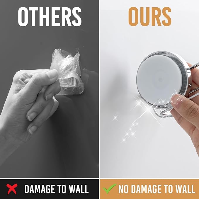 LEVERLOC Bar Soap Holder Dish with Hooks, Soap Tray Suction Cup Wall Mounted for Shower, Stainless Steel Sponge Holder Caddy for Bathroom Kitchen Sink Organizer, Rustproof, Silver