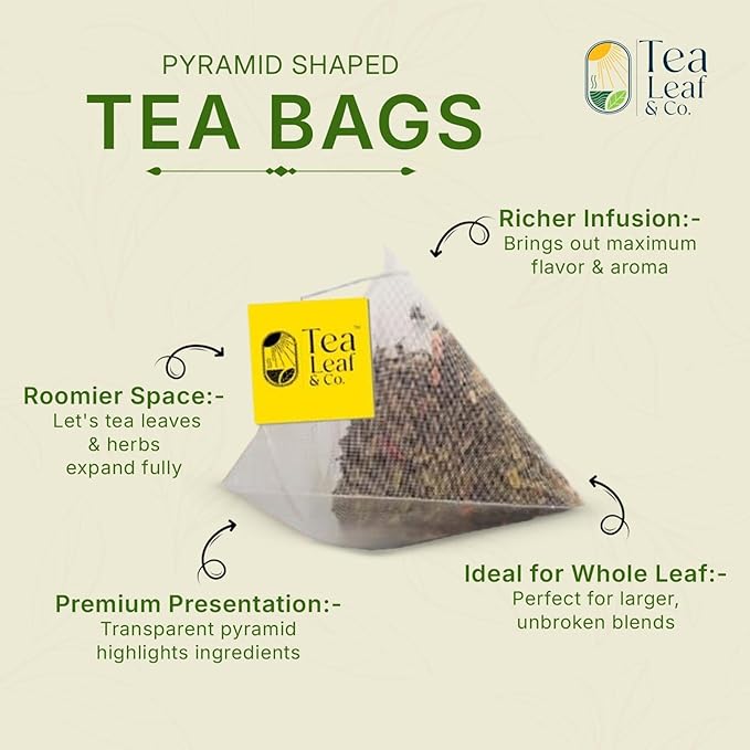 Tea Leaf & Co. Mint Green Tea Bags (50), Green Tea w/ Peppermint & Spearmint, Caffeinated, Real & Natural Green Tea, Blended with Fresh Herbs & Spices