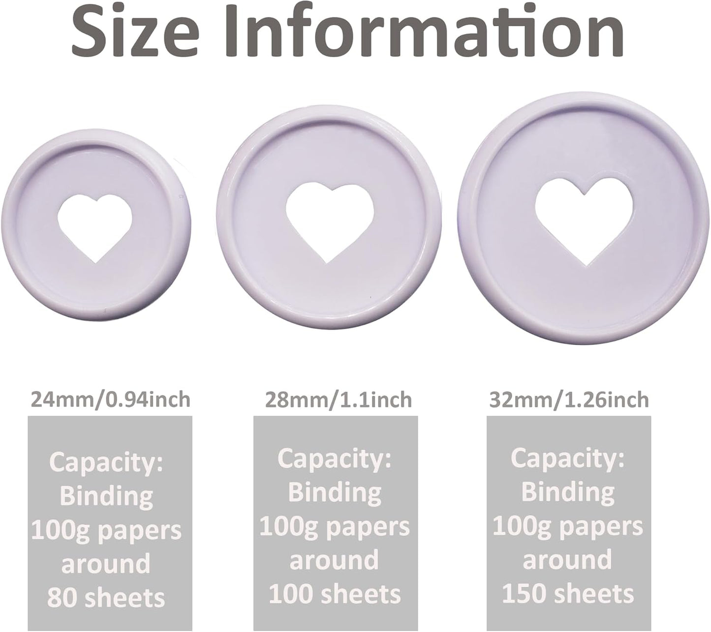 100pcs Planner Expander Discs 1.26Inch Book Binding Disc For Discbound Notebook Accessories Heart Binder Rings(White,1.26 inch/32 mm)