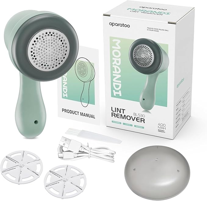 Fabric Shaver, Lint Remover for Clothes, Electric Lint Remover with 3 Replaceable Blades, Removes Fabric Pills, Rechargeable Sweater Defuzzer Pill Remover, Depiller Effectively Remove Pills, Lint