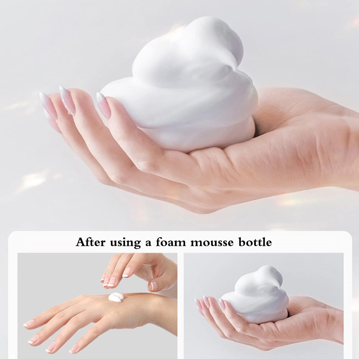 2 PCS-Foaming Soap Dispenser, Hand Soap Dispenser, Refillable Foam Liquid Hand Soap Empty Plastic Pump Bottle Container for Bathroom Vanities, Kitchen Sink, Hospital, Clinic（17 oz ） (Transparent)