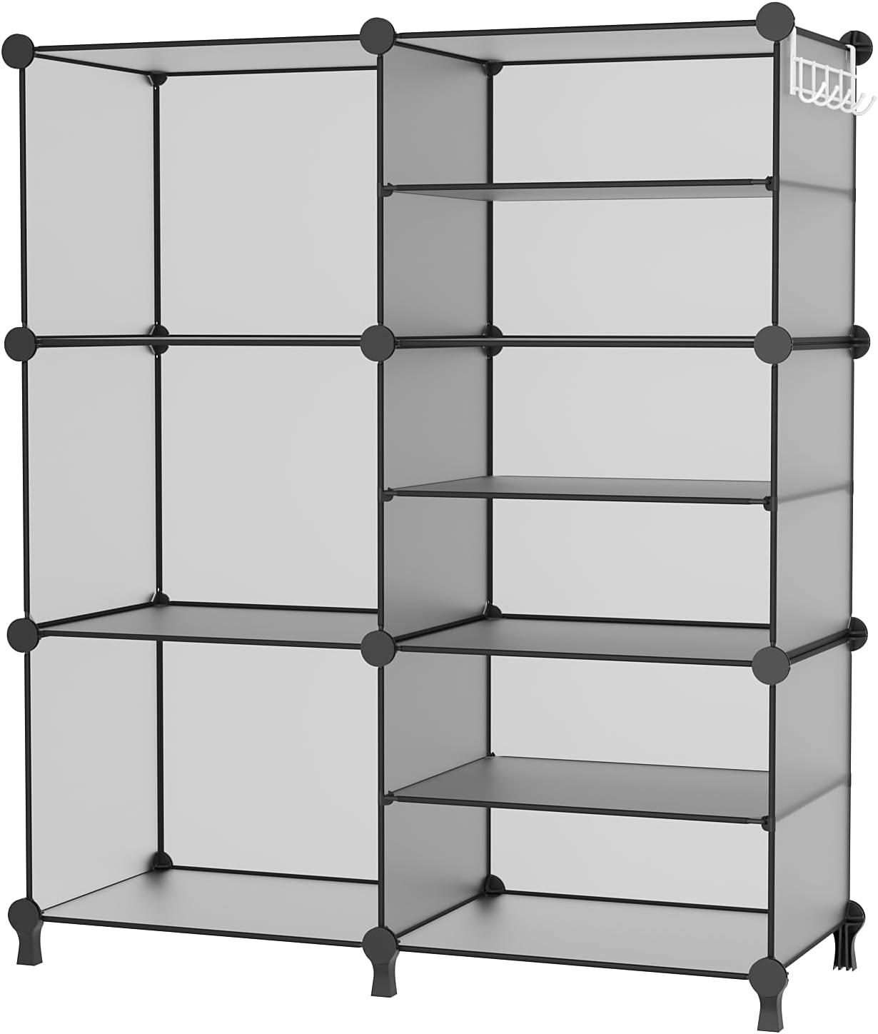 AWTATOS Closet Organizer 6 Cube Storage Shelves Portable Closet Clothes Organizers and Storage Stackable Cubby Shelving for Closet Bedroom Living Room Grey
