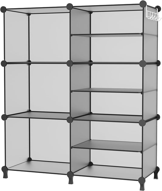 AWTATOS Closet Organizer 6 Cube Storage Shelves Portable Closet Clothes Organizers and Storage Stackable Cubby Shelving for Closet Bedroom Living Room Grey