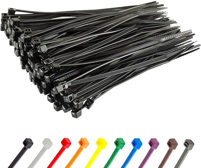 GTSE 6 Inch Black Zip Ties, 100 Pack, 40lb Strength, UV Resistant Strong Nylon Cable Ties, Self-Locking 6" Tie Wraps