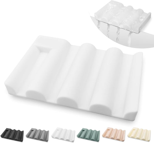 Soap Dish for Shower, Bathroom & Kitchen – Non-Slip, Self-Draining Design to Keep Soap Dry, Extend Soap Life – Easy to Clean, Compact & Durable (White, 1 pcs)