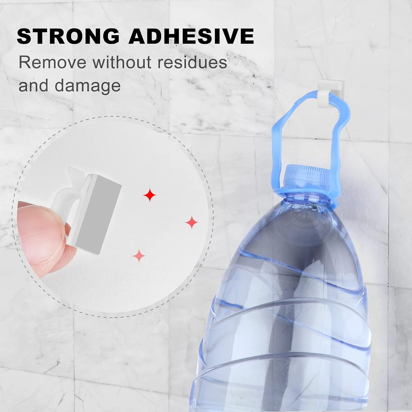 Adhesive Cable Clips White (60 PCS), Upgraded Wire Clips for Cable Management, Strong Cord Clips Wire Holders for The Wall, Under Desk, Led Strip, Electric Wires, Ethernet Cable Clips_Small