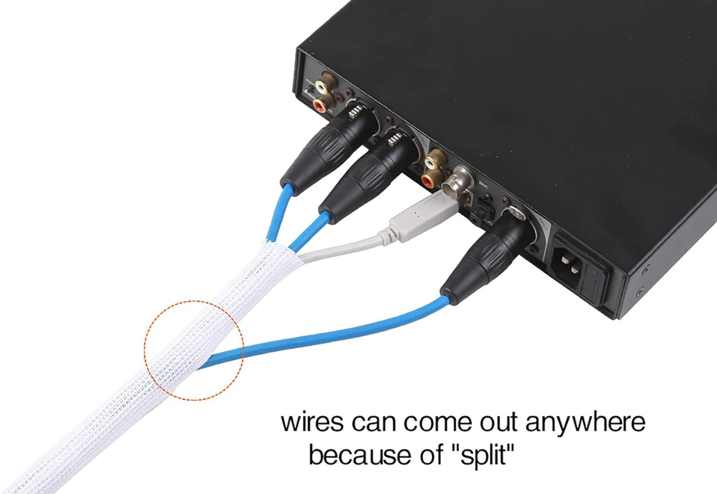 Alex Tech 25ft - 1.25 inch Cord Protector Wire Loom Tubing Cable Sleeve Split Sleeving for USB Cable Power Cord Audio Video Cable - Protect Cat from Chewing Cords - White