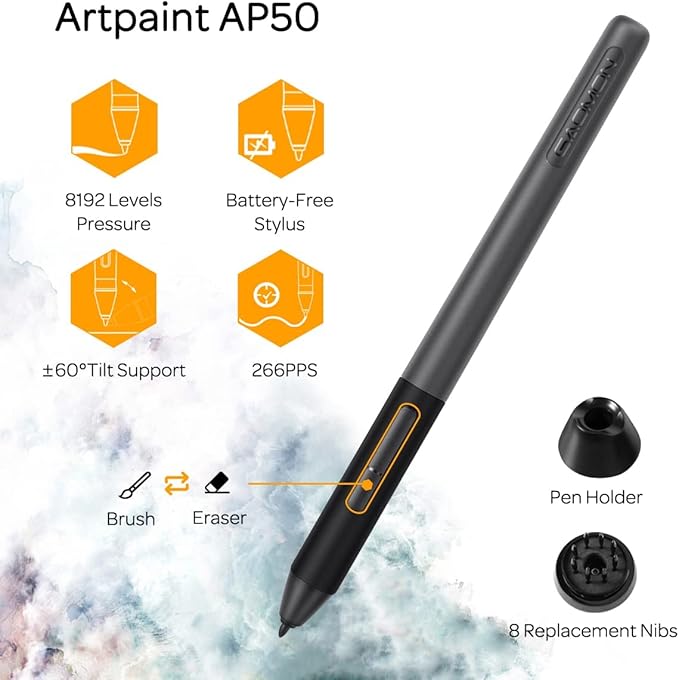 GAOMON PD1161 Drawing Tablet 11.6 Inch IPS Tilt Support Pen Display - Drawing Pad with 8 Shortcuts and 8192 Levels Battery-Free AP50 Stylus Black