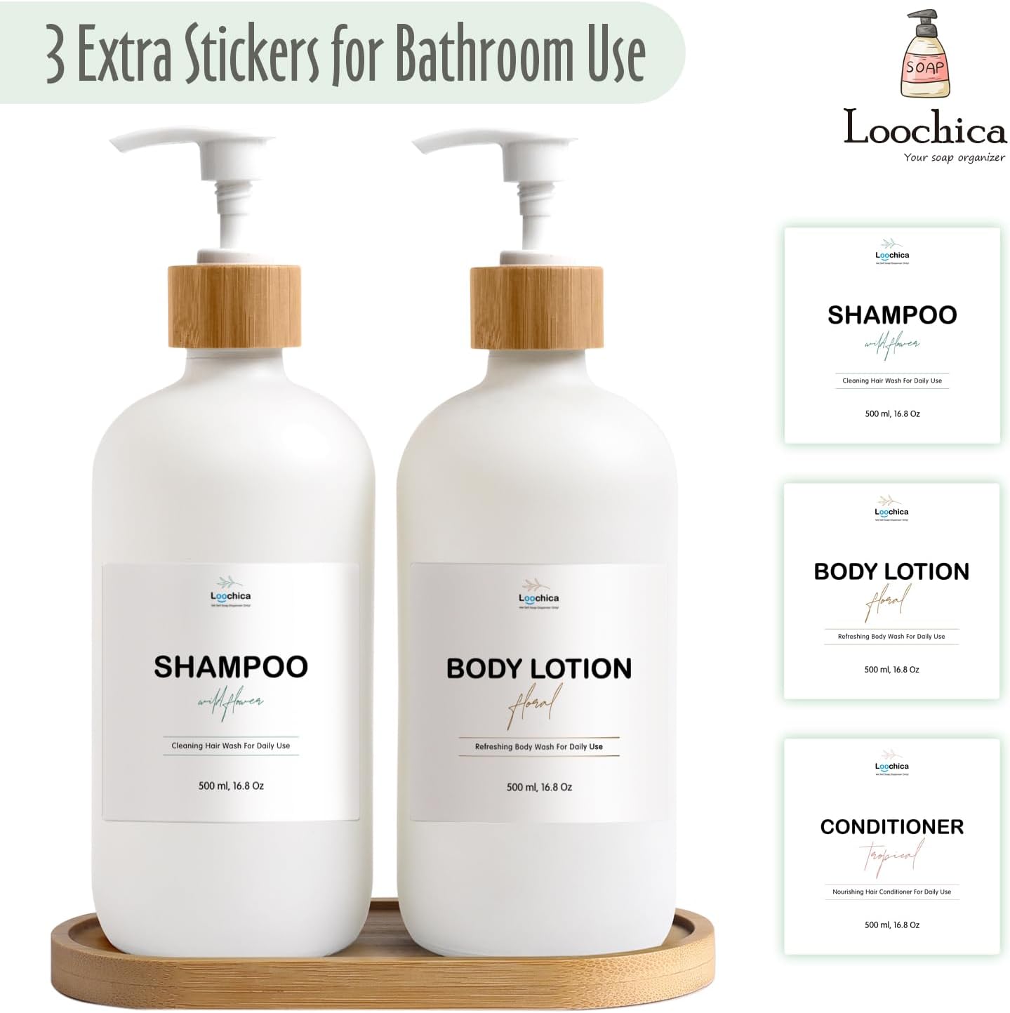 Glass Soap Dispenser Set with Tray, Contains Glass Hand Soap Dispenser and Glass Dish Soap Dispenser. Matte White soap Dispenser Suitable for The Kitchen Soap Dispenser, Rustic Kitchen Decor