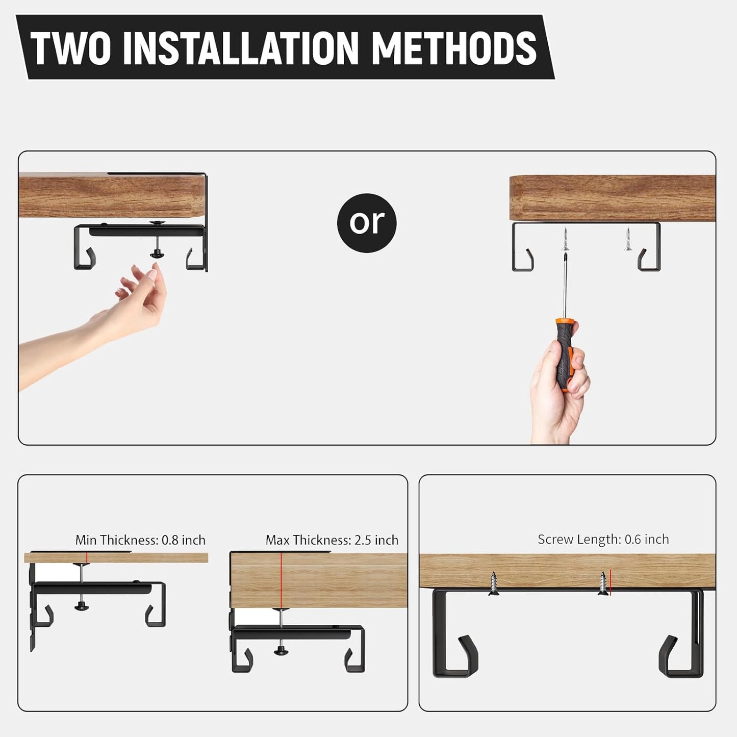 Under Desk Cable Management Tray, No Drill Standing Desk Wire Cable Management Tray, 40 Inch Cord Organizer for Office/Home/Game Rooms