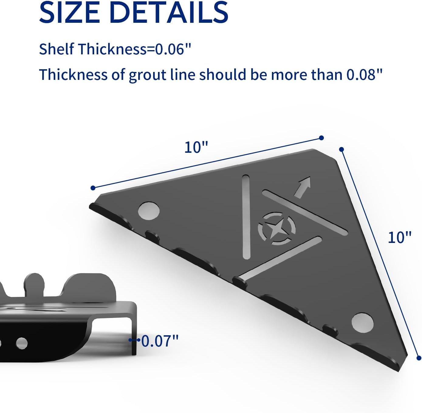2 Pack Corner Shower Shelf, 10" 304 Stainless Steel Modern Corner Shower Shelf for Inside Shower, Heavy Duty Shower Caddy Organizer with Razor Hole, Drilling Installation (Black, 10")