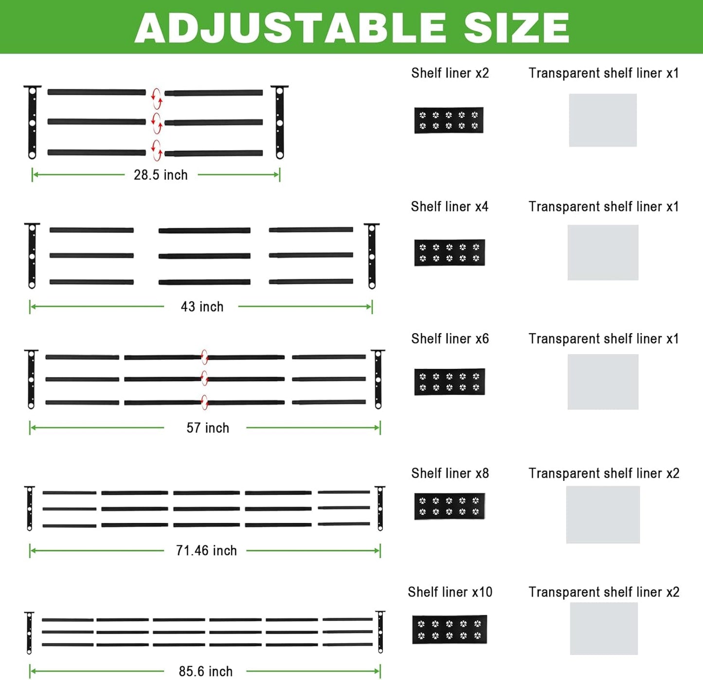 Closet Shelves Wall Mounted, 85 Inches Heavy Duty Closet Rod with Shelf Metal Utility Shelf for Wall, Closet, Laundry Room