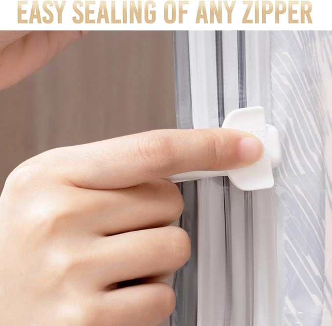 TAILI Hanging Vacuum Sealer Suction Space Saver Storage Bags for Clothes with Electric Air Pump and Rolling Slide Clip for Coats, Closet Organizers, 3 Long 3 Short