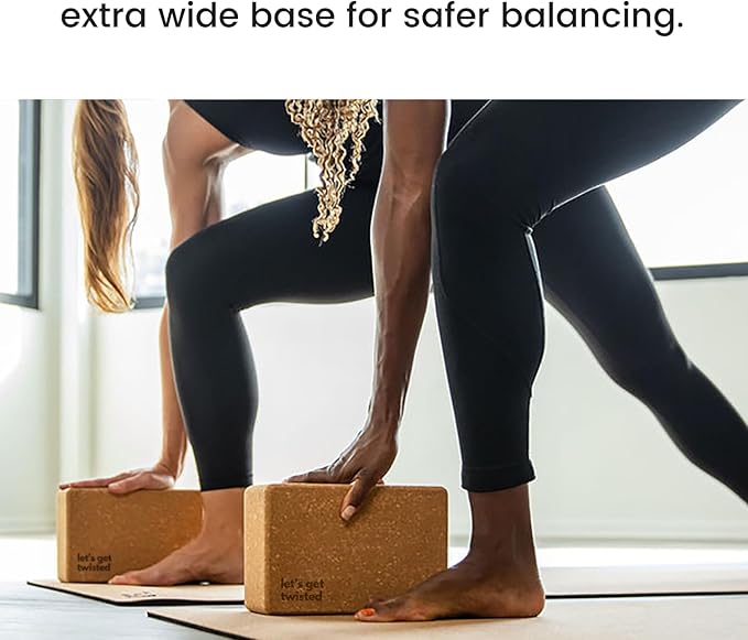 Premium Cork Yoga Blocks - Extra Large Yoga Block 2-Pack or Extra Tall 1-Pack for Inflexible Yogis | Natural, High-Density Cork for Superior Support & Stability | Optional Yoga Strap & Gift Box