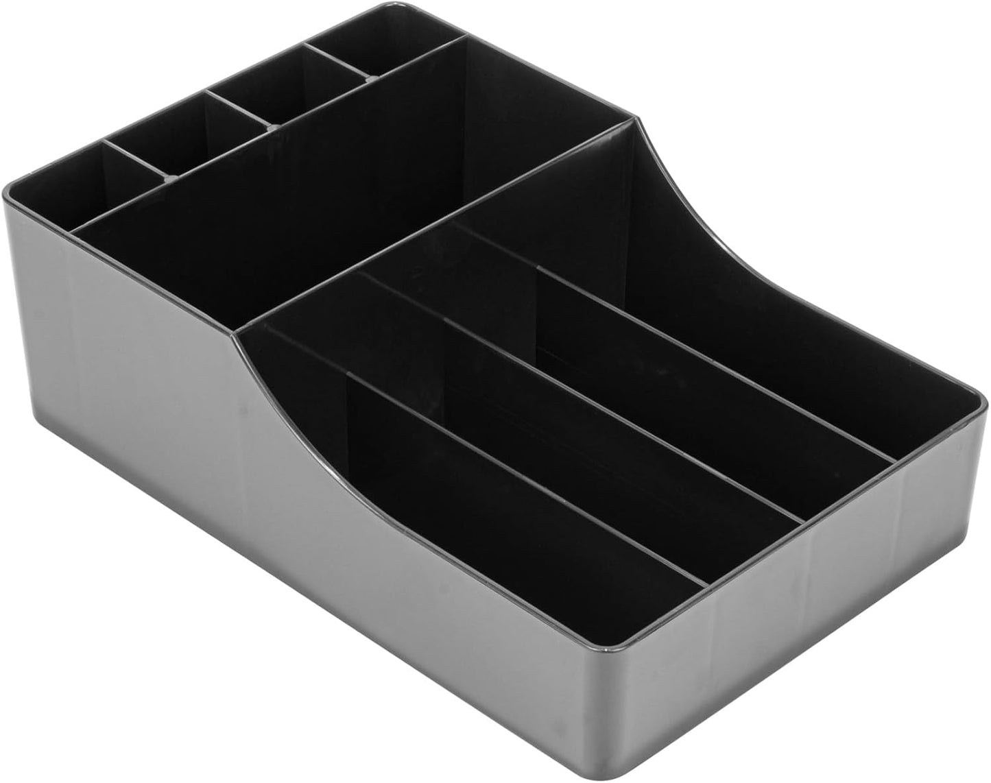 Restaurantware Restpresso Coffee Bar Organizer, 1 Count Durable 9 Compartments, Compact Size, Black Plastic Tabletop Coffee Supplies Organizer For Homes, Office Spaces, Breakrooms, and Lounges