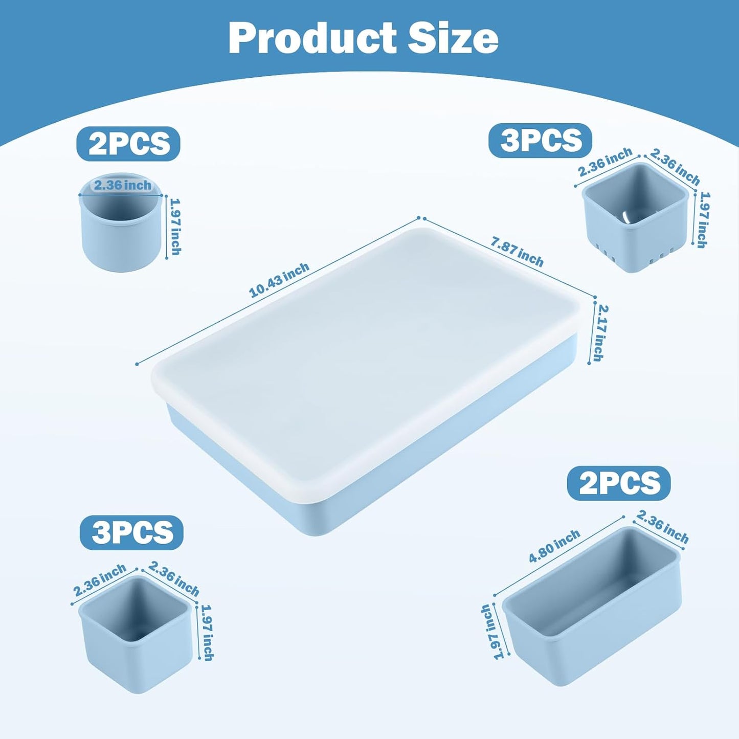 10 PCs Silicone Drawer Organizer Set, Desk and Vanity Makeup Organizer, Versatile Dresser Drawer Organizers for Makeup, DIY Storage, Home Organization, Bedroom, Office