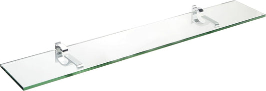 Spancraft Glass M-4.75x12-Chrome Monarch Glass Shelf, Chrome, 4.75" x 12"