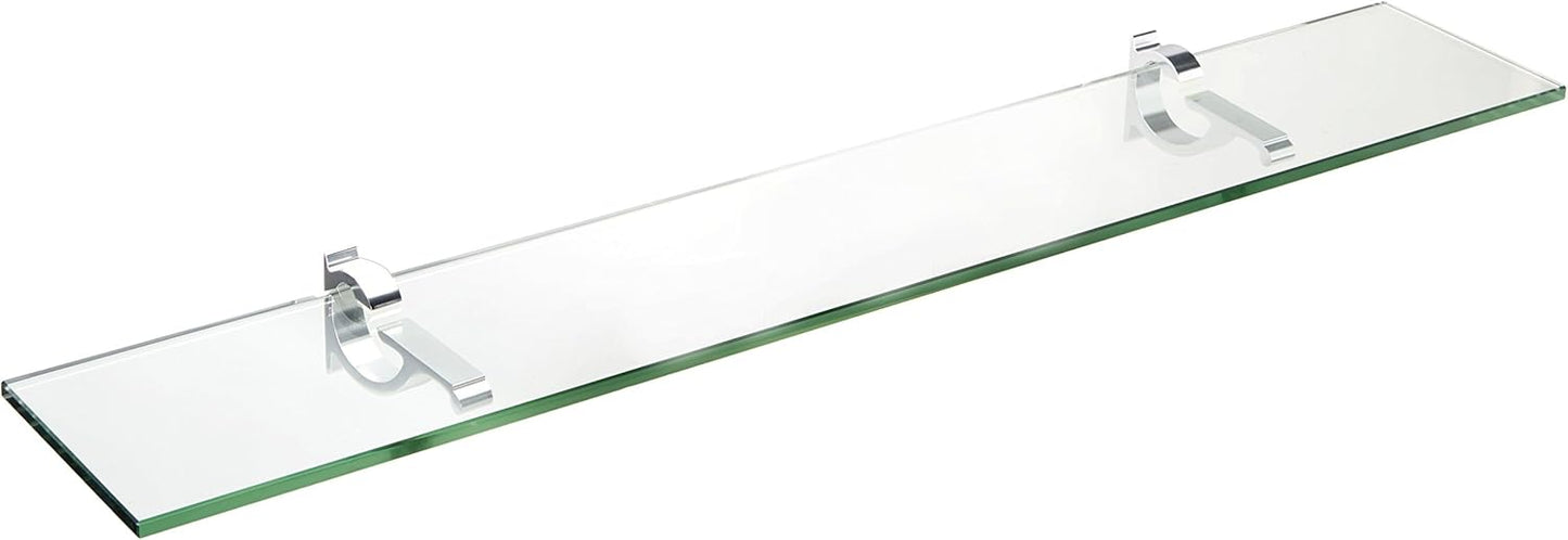 Spancraft Glass M-8x48-Chrome Monarch Glass Shelf, Chrome, 8" x 48"